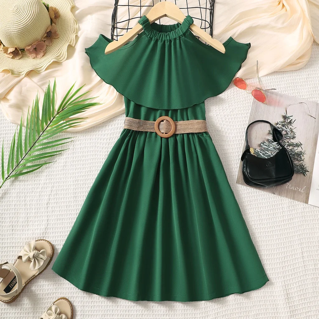 Girl's Off the Shoulder Midi Dress 1