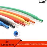 1 M 3:1 ความร้อนหดท่อกาวเส้นผ่านศูนย์กลาง 1.6 ~ 50 มม.กันน้ํา Dual Wall กาว Polyolefin แขนสายสายไฟสายป้องกัน 1