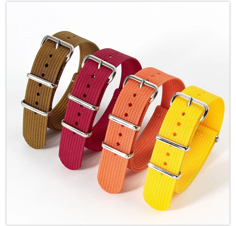 18/20/22 mm geripptes NATO-Nylon-Uhrenarmband, bequeme Uhrenarmbänder, Militär-Uhrenarmband für Herren und Damen – Detail 13