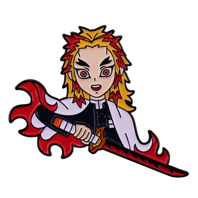 Badge Pins Kyojuro Rengoku Demon Slayer: Kimetsu no Yaiba Oni 滅