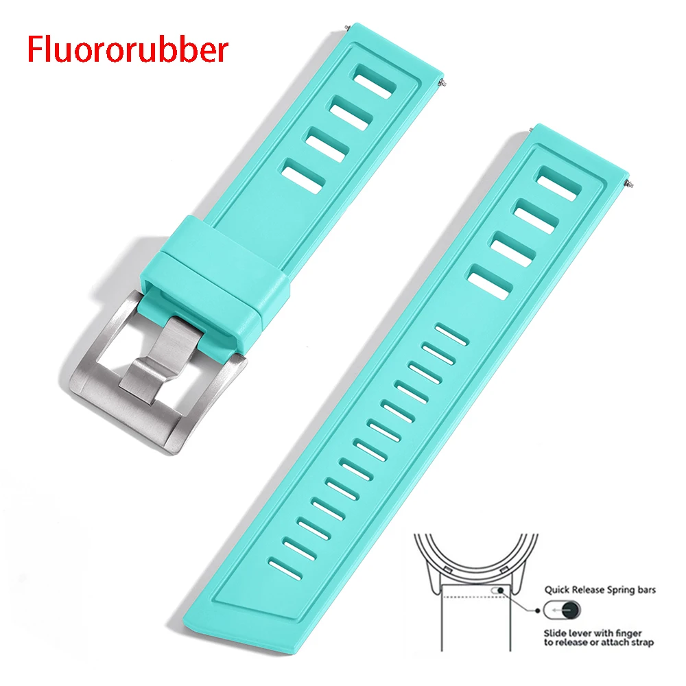 Enhanced Fluororubber Quick Release Waterproof Watch Strap