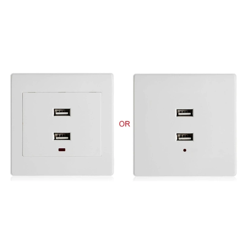 

Dual USB Wall Socket for DC Power Adapter Plug Outlet Plate Panel DropShipping
