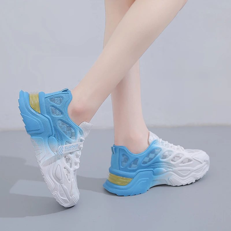 Women Sneakers 2022 Korean Fashion Woman Shoes Chunky Sneakers Platform Autumn Breathable Mixed Colors Casual Ladies Shoes