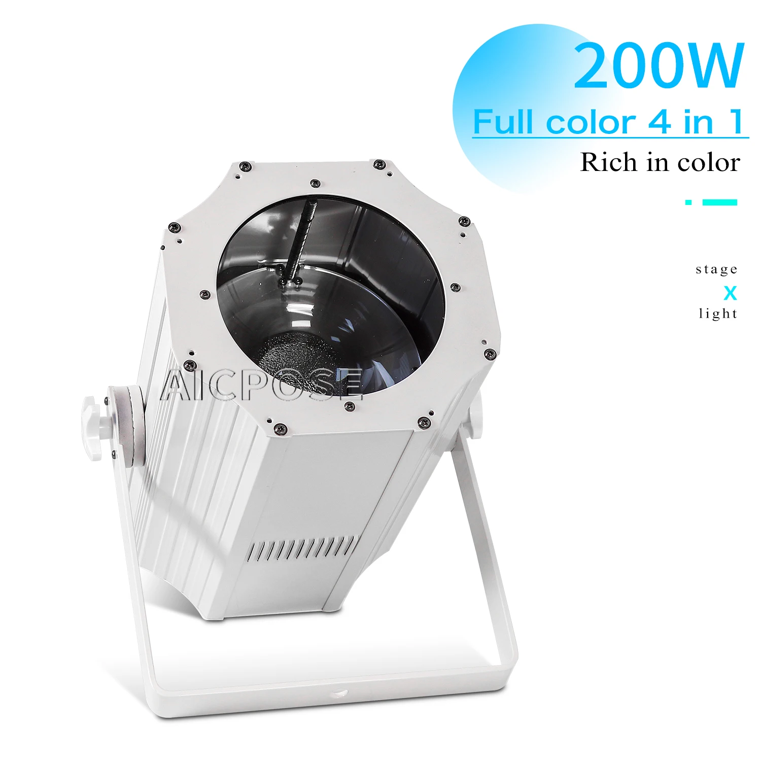 

200W Zoom Stage Light RGBW Full Color 4 in 1 LED Spotlight DMX Control DJ Disco Equipment Party Wedding Show Film & TV Spotlight