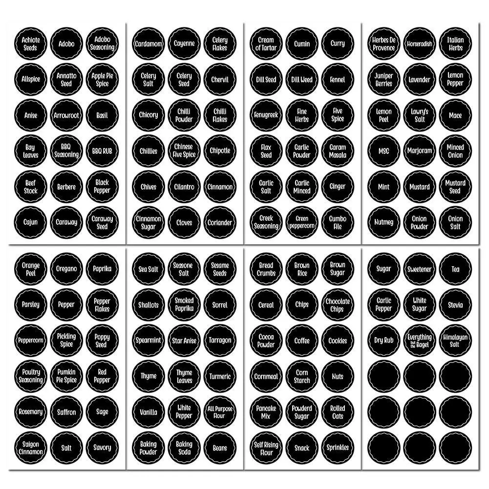 Printing Spice Can Labels And Food Storage Room Stickers Blackboard Pasting Spice Labels With A Diameter Of 3.8cm label stickers