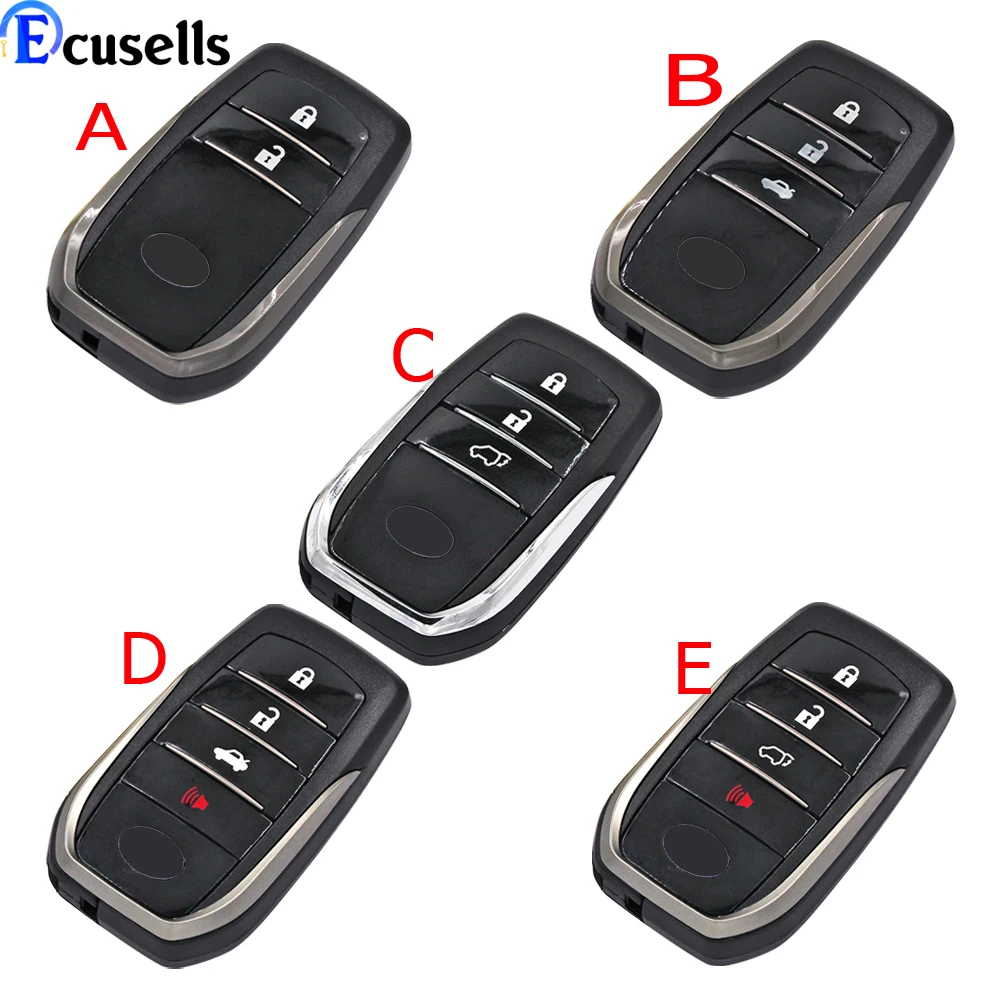 Buttons Remote Key Fob Shell Toyota Fortuner Prado Camry Rav4 Highlander Crown Smart Keyless Case Housing 2/3/4
