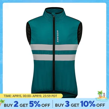 WOSAWE Mens 숙녀 자전거 조끼 반사 사이클링 조끼 방풍 통기성 민소매 재킷 달리기 조끼 상품 이미지