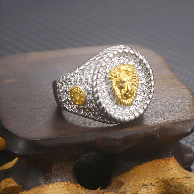 Fashion Lion Head Titanium Steel Men's Ring Design Simple Atmosphere Personality Fashion Jewelry Personality Birthday Gift