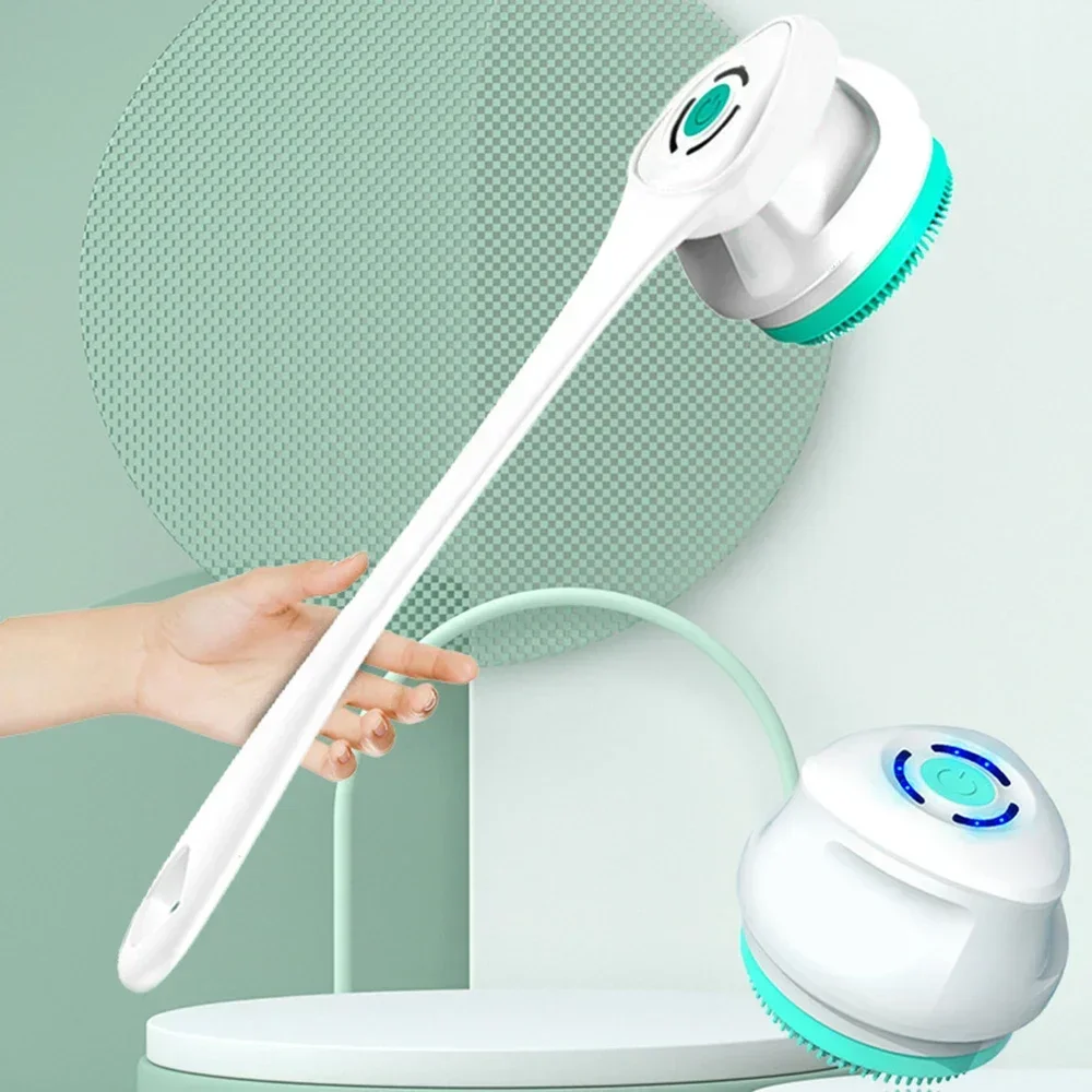 Bathroom Accessories Electric Shower Brush, Back Shower Sponge, Frosted Silicone Brush, Portable Travel Cleaning 전신건조기