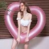 Inflatable Heart Shaped Swimming Ring Hot Selling Overwater Love Floating Raft Toys Leisure Vacation Photography Lifebelt 4