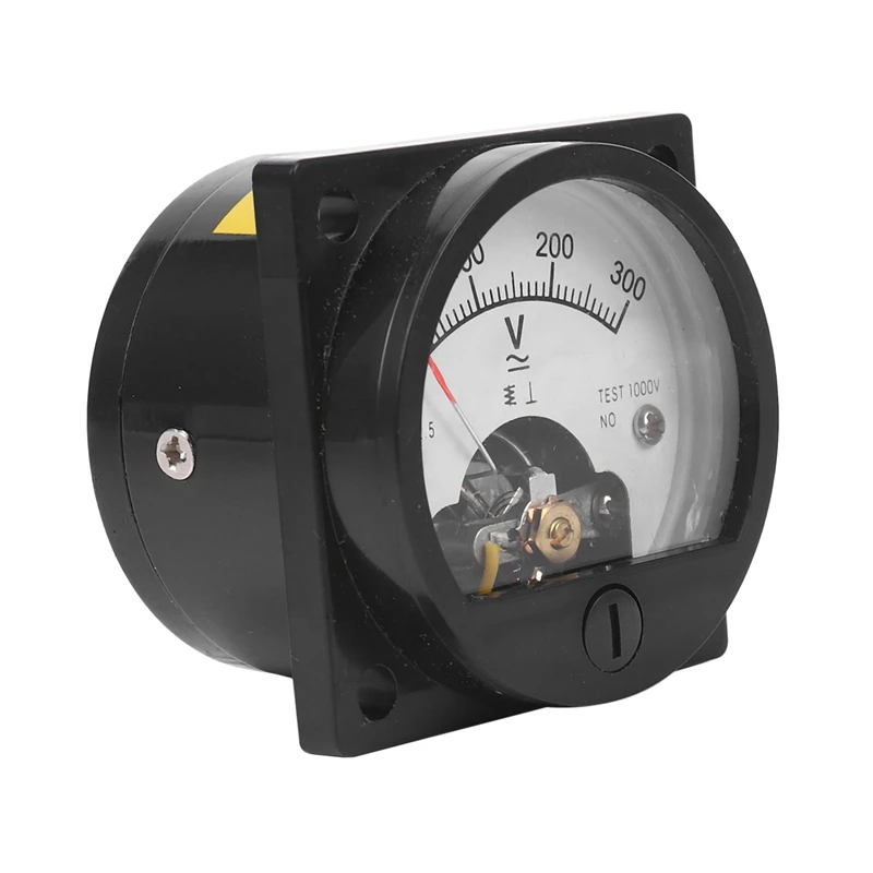 uxcell AC 0-300V Round Analog Dial Panel Meter Voltmeter Gauge Black