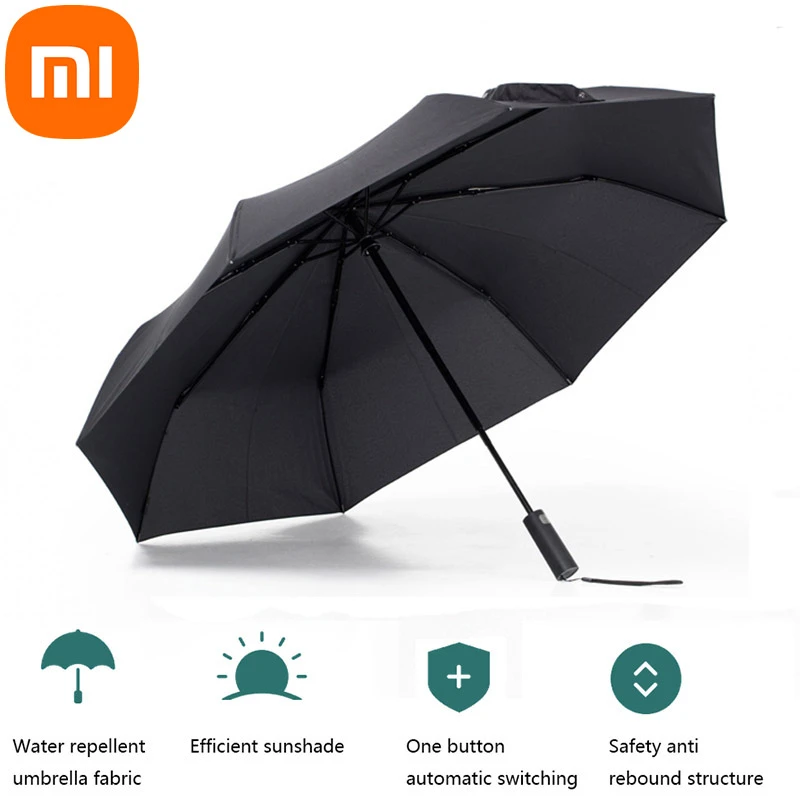 Xiaomi Mijia paraguas plegable automático hombre y mujer, accesorio Original de aluminio, al viento, resistente al agua, rayos UV y lluvia, para verano e invierno|sunshade| AliExpress