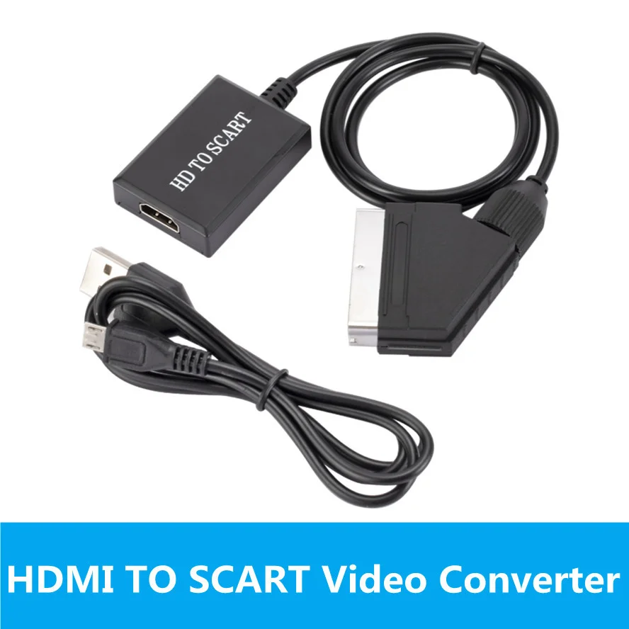 HDMI to Scart Converter Cable Video Audio Adapter for HD TV DVD Cable 1M