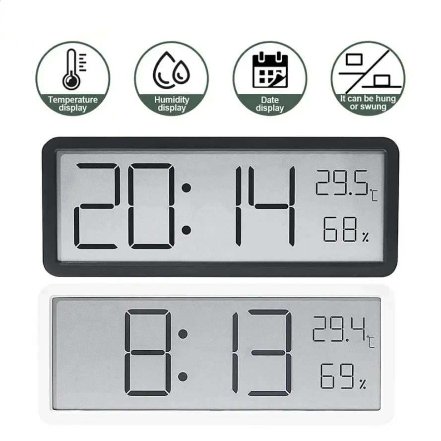 Elegant LCD Digital Wall Clock for Home Battery Powered Features Time Temperature & Humidity Display Ideal Desktop Clock 1 Elegant LCD Digital Wall Clock for Home Battery Powered Features Time Temperature & Humidity Display Ideal Desktop Clock 1