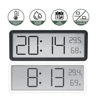 Elegant LCD Digital Wall Clock for Home Battery Powered Features Time Temperature & Humidity Display Ideal Desktop Clock 1