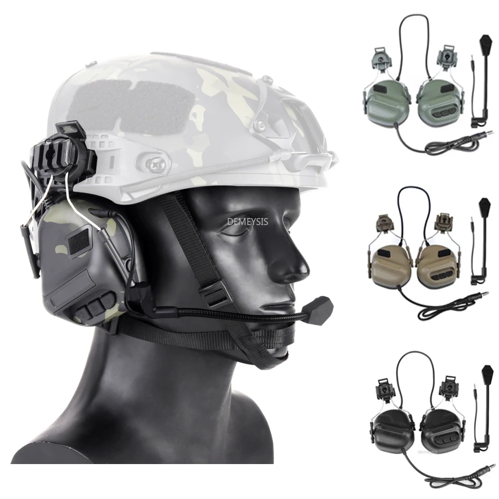 Auriculares t cticos para casco r pido de caza Airsoft cascos militares auriculares-t-cticos-para-casco-r-pido-de-caza-airsoft-cascos-militares