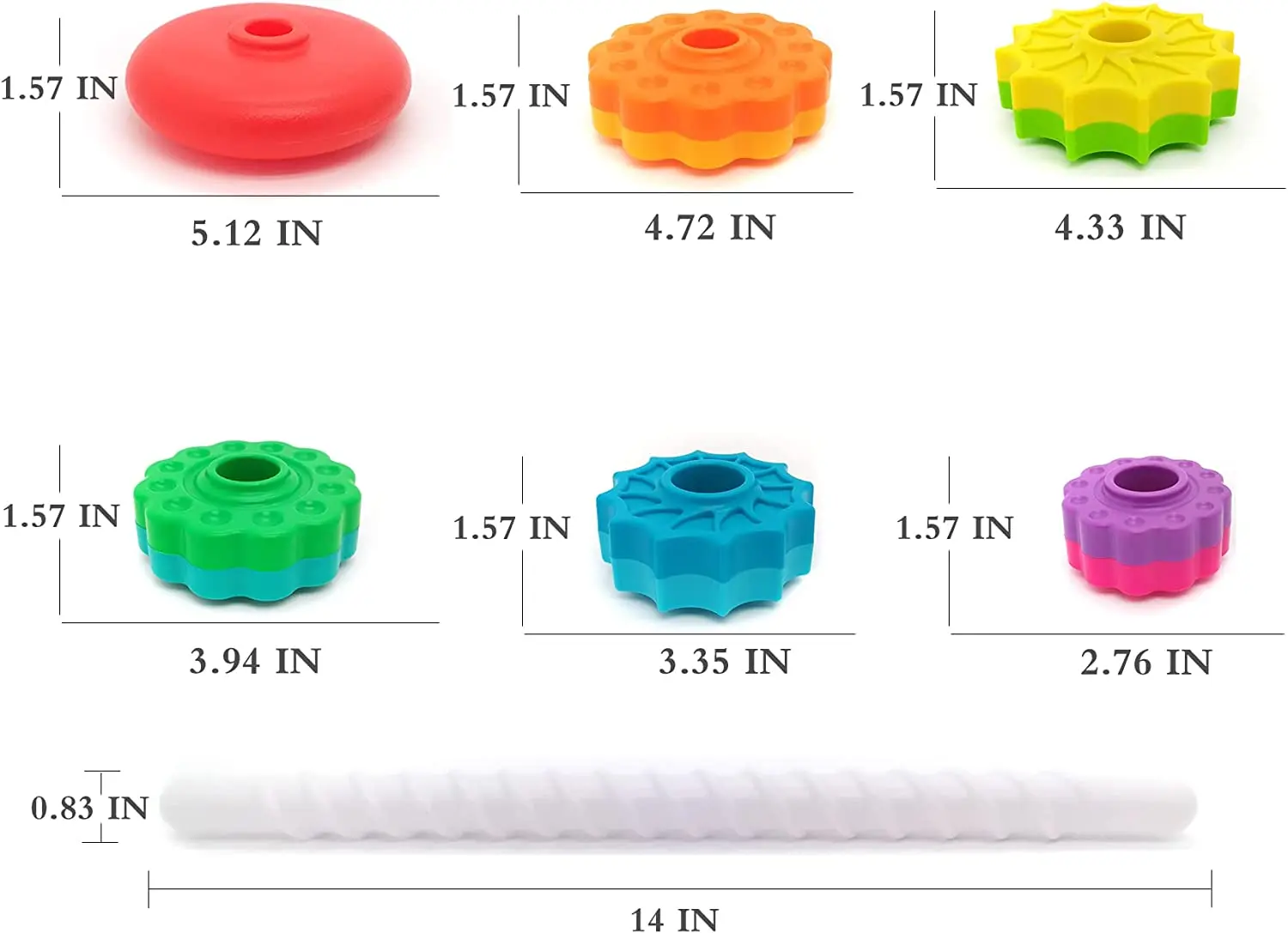 Baby Spinning Wheel Toy Rainbow Spin Tower Stacking Toys for Toddlers Montessori Educational Learning Sensory Toys Gift educational toys stacking puzzle toys cup stacking toys stacking toys