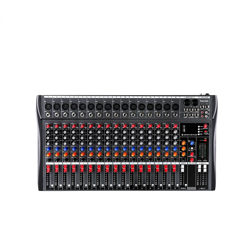 CT-160L 16 채널 DJ 컨트롤러 에코 효과 컴팩트 믹서, 스튜디오 레벨 오디오 품질 믹서 이퀄라이저 포함
