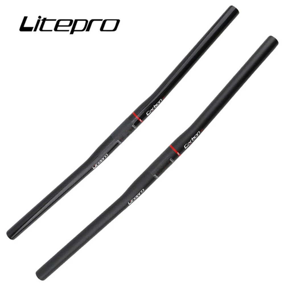 Litepro Full Carbon Fibre Folding Bike Horizontal Handle Bar 25.4*540 580MM One-shaped Ultralight Bicycle Straight Handle