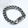 Fashion Vintage Male Skeleton Chain Bracelet Stainless Steel Punk Hip Hop Black All Skull Bracelets Jewelry Gifts Dropshipping 2
