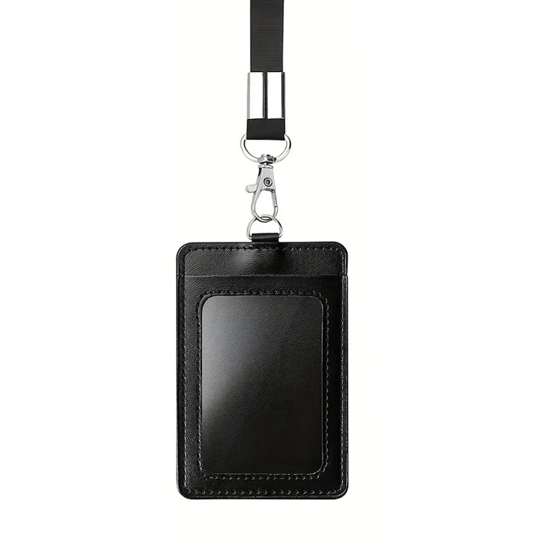Card Holder Fashion PU Leather Set Women Men Student Retractable Badge Reel ID Cover Case Nurse Badge Lanyards