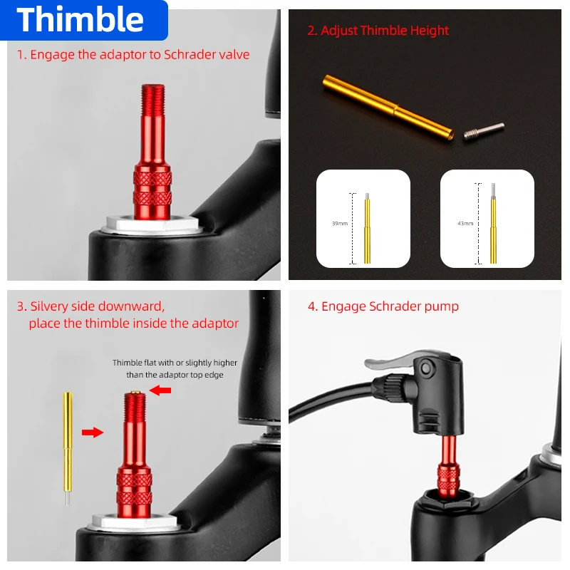 8V1 Thread 5V1 Thread AV Nozzle Inflation Aluminum Alloy Adaptors W/ 4 Spare O-rings Fits MTB Road Bicycle IFP Type Nozzle