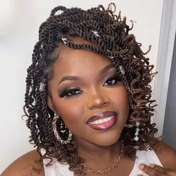 1/3/8 Packs 15-120 Strands Senegalese Twist Crochet Hair Kinky Twist Crochet Braiding Hair with Curly Ends Rope Twist Synthetic 1