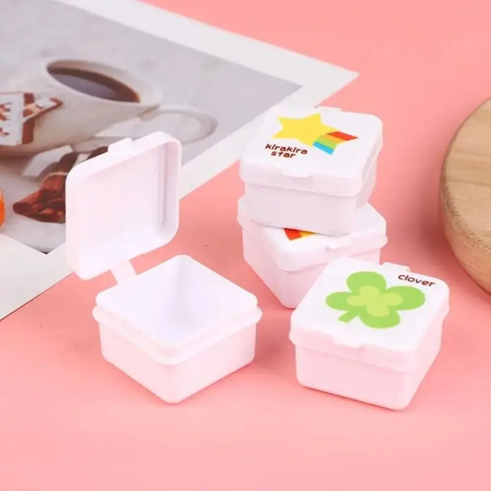4Pcs Set Round Square Mini Seasoning Sauce Box Refillable Plastic Condiment Box Small Capacity Sauce Packaging Box