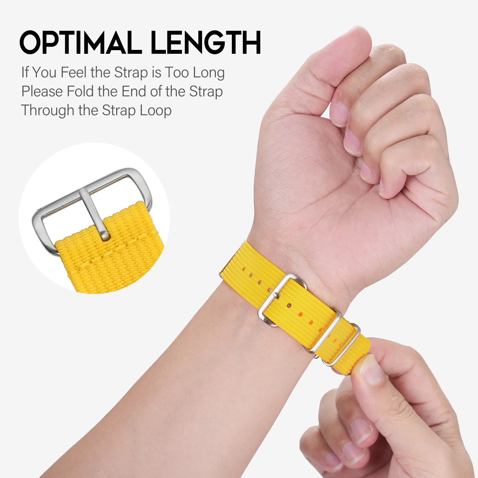 Ribbed Nylon Universal Watchband – Comfortable & Breathable Strap in Multiple Colors for All Sizes