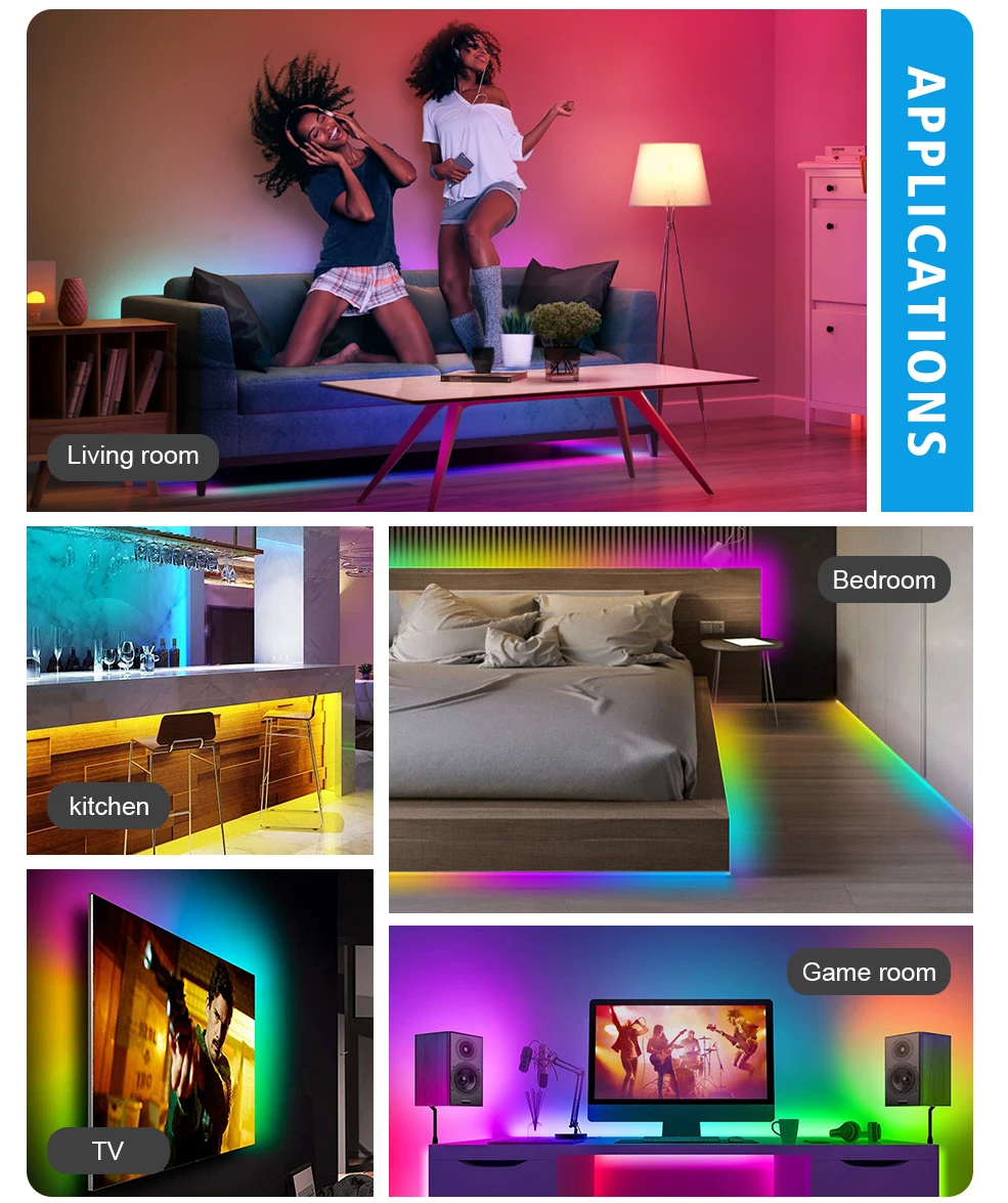 1-10PC WS2812 WS2811 Addressable Led Strip Lights WiFi RGB Pixels LED Controller Compatible Alexa/Google Home Magic Home DC5-24V