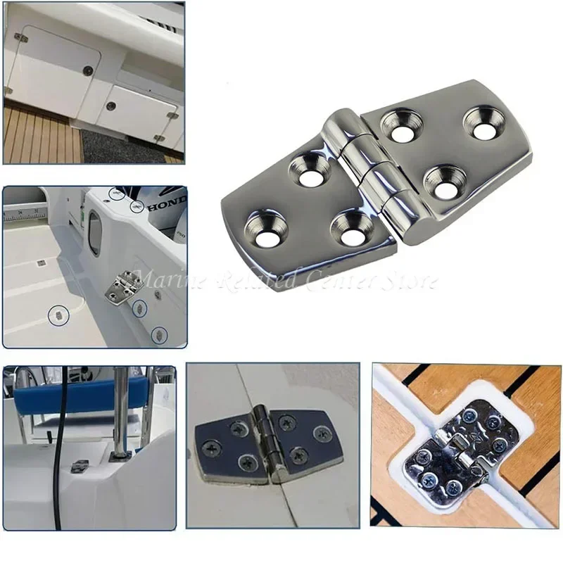 1/2/4 PCS 316 Stainless Steel Strap Hinge Door Hinge For Marine Boat Yacht 76 X 38 mm Rafting Boating Accessories Boat Marine