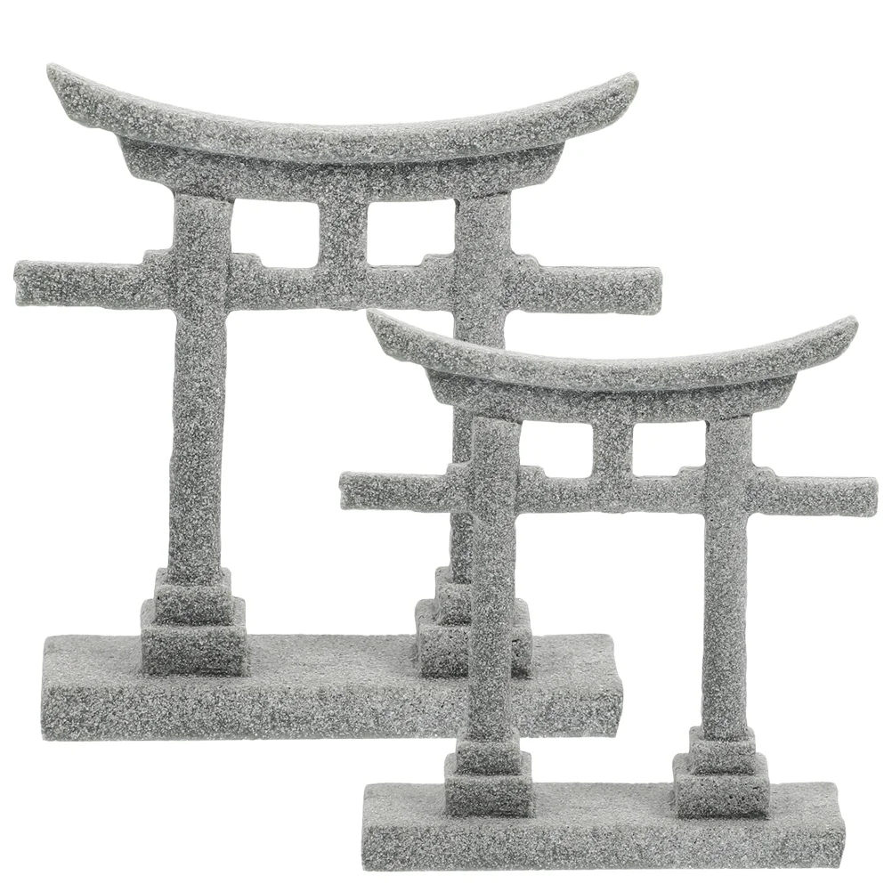 

2 Pcs Garden Micro Landscape Ornament Sand Table Decoration Simulation Decorate Stone Bonsai Aquarium Adorn