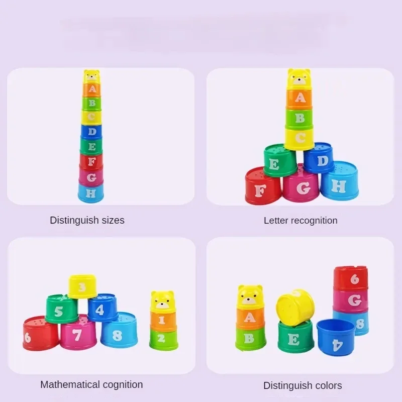 Kid Brain Response Battle Fold Cup Hand Speed Competition Fold Cup Child Stack Game Early Education Puzzle Train Board Games Toy 3