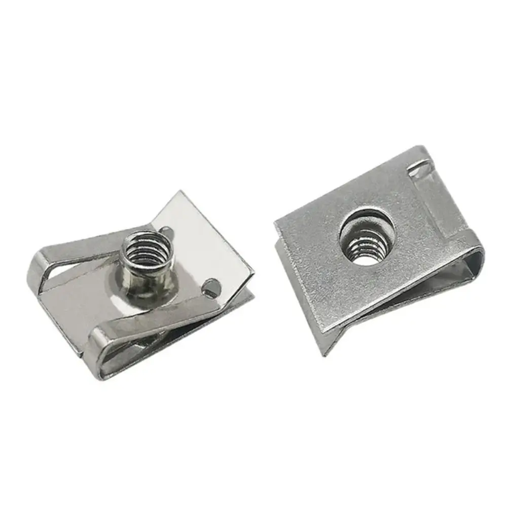 Stainless Steel U Type Clips with Thread M6 M5 M4 M8 8mm 5mm 6mm 4mm Reed Nuts for Car Motorcycle Scooter ATV Moped 10pcs