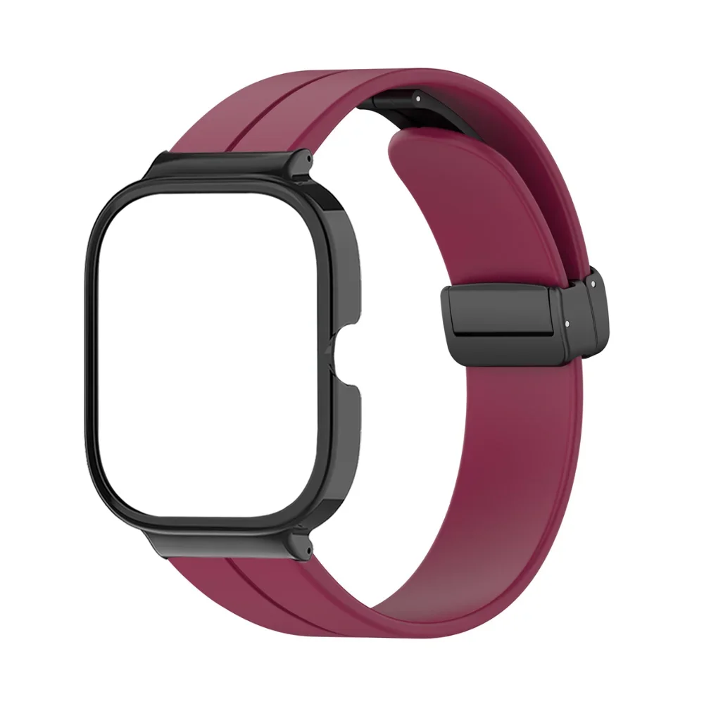 Silicone Magnetic Folding Buckle Smart Watchband Bracelet Strap