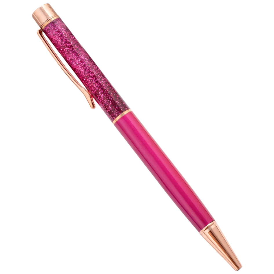 Vibrant Oil Gold Quicksand Luxury Ballpoint Pen - Premium Rotating Metal Design, 1.0mm Tip for School and Office Use