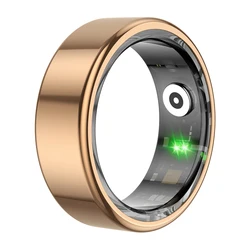 Smart Ring with Military Grade Titanium Steel, Health Monitoring, IP68 & 5ATM Waterproof, Multi-Sport Modes - 12 (Gold)