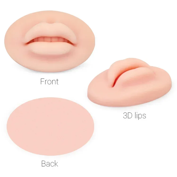 Tattoo Practice Skin Soft Silicone Permanent Makeup Lip Blush Tattoo Training 3D Reusable Lips Mold For Makeup Artists