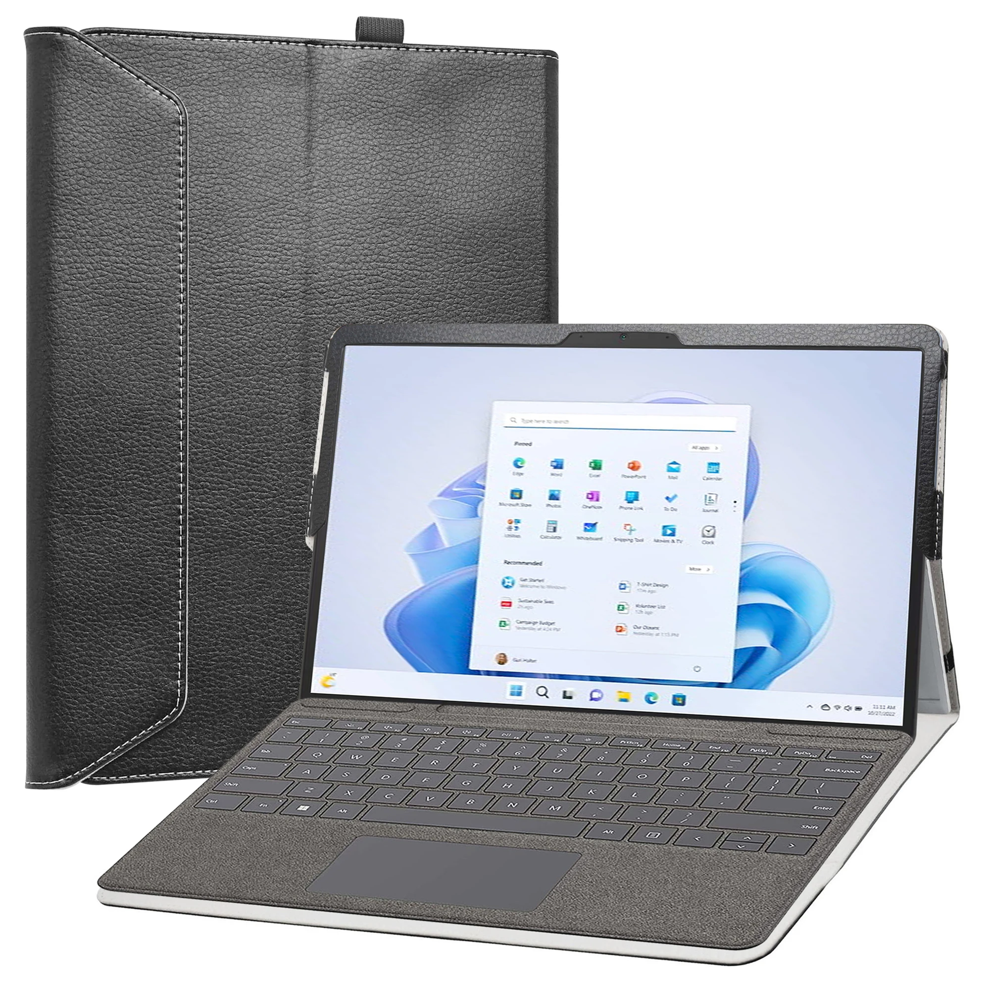 Custodia Per 13 "Microsoft Surface Pro 9 / 8 Custodia Pieghevole In Pelle Pu Con Chiusura Magnetica