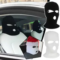 Universal Car Seat Headrest Cover Balaclava 3 Hole Full Cover Halloween Christmas Funny Car Decoration For Tesla BMW  2