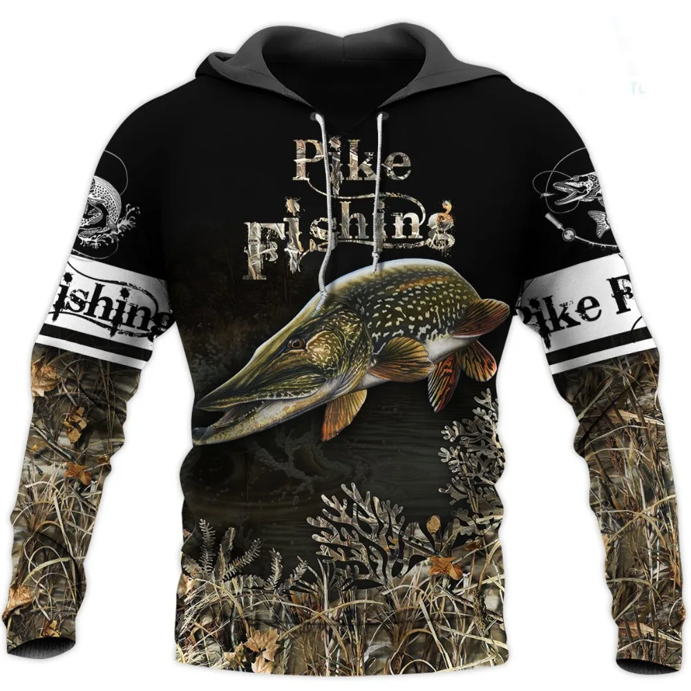 Hooded Sweatshirt Fashion Men Hoodie Carp Fishing 3D Printed Harajuku Sweatshirt
