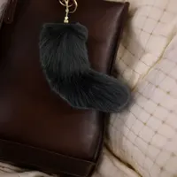 Huge Fluffy Faux Fur Fox Tail Keychain Therian Tail Fox Tail Keychain Fur Pendant Key Chain Keychain Pendant Gift for Women Girl 3