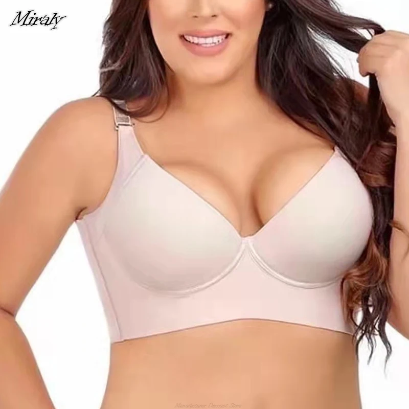 Reggiseno Donna Sculpting Uplift, Reggiseno Donna Moda Coppa Profonda Grasso Copertura Completa Schiena Nascondere Schiena Push Up Reggiseno Sportivo Grigio 1A