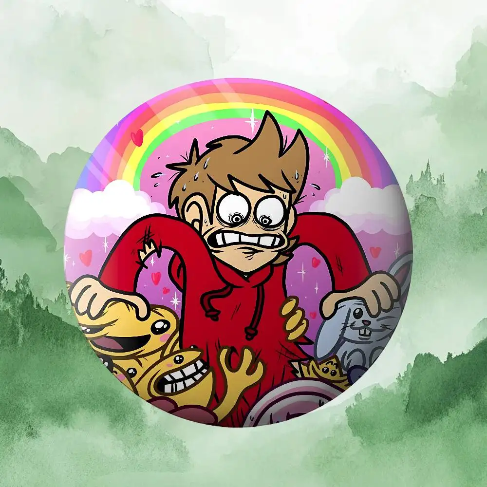 애니메이션 Eddsworld Tord 커버 브로치 재미있는 밈 배지 패션 주얼리 선물