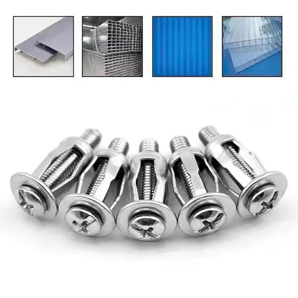 10pcs Jack Nuts Screw Petal Screw Anchors Petal Expansion Plugs For Curtain Expansion Clamp Petal Rivet Lock Jack Nut Bolt X9V7