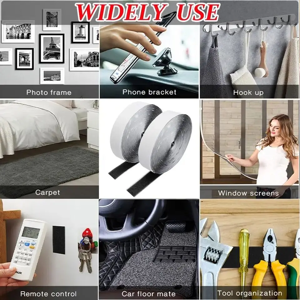 Heavy Duty Self-Adhesive Hook & Loop Fastener Tape