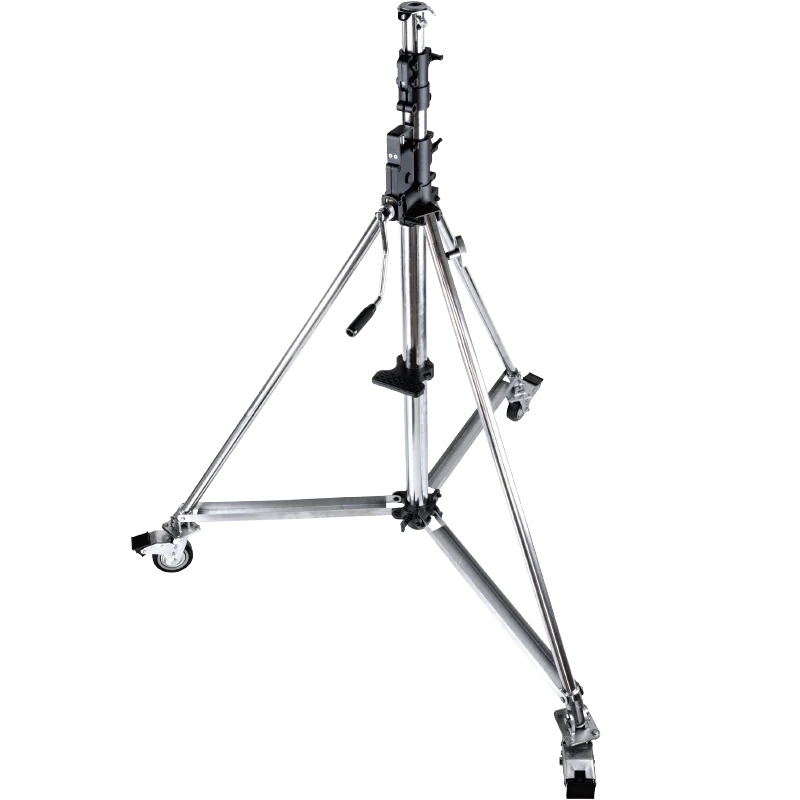 KUPO 484 heavy bearing 2 hand lifting tripod stainless steel safety anti-return brake wheel lamp