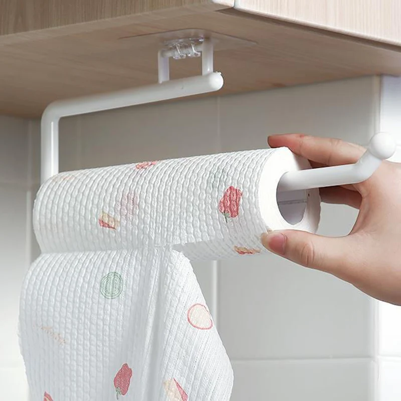 Kitchen Paper Roll Holder Towel Hanger Rack Toilet Holders Bathroom Organizer Shelf Bar Cabinet Rag Hanging |