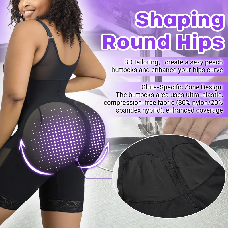 Tummy Control Shaper shown from the back with butt-lifting shape and thigh coverage