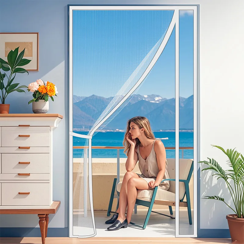 TYMF Magnetic Door Screen Window Mosquito Net White Opening Custom Size Curtain Insect Mesh and Mosquito Proof Invisible Net 